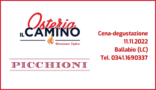 November 11 2022 – Ballabio (LC)Tasting dinner at Osteria Il Camino
