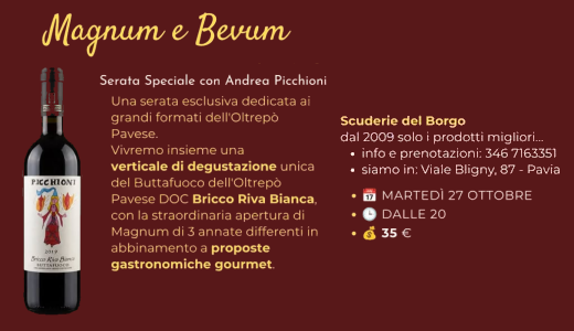 Magnum e Bevum alle Scuderie del Borgo (Pavia, 27/10/2026)
